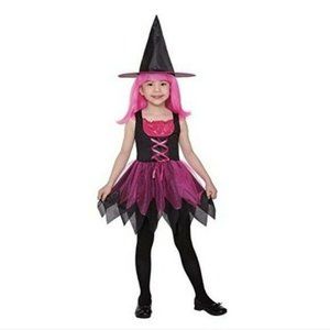 Halloween Costume Witch Totally Ghoul Kids Pretty Pink Black Includes‎ Dress Hat